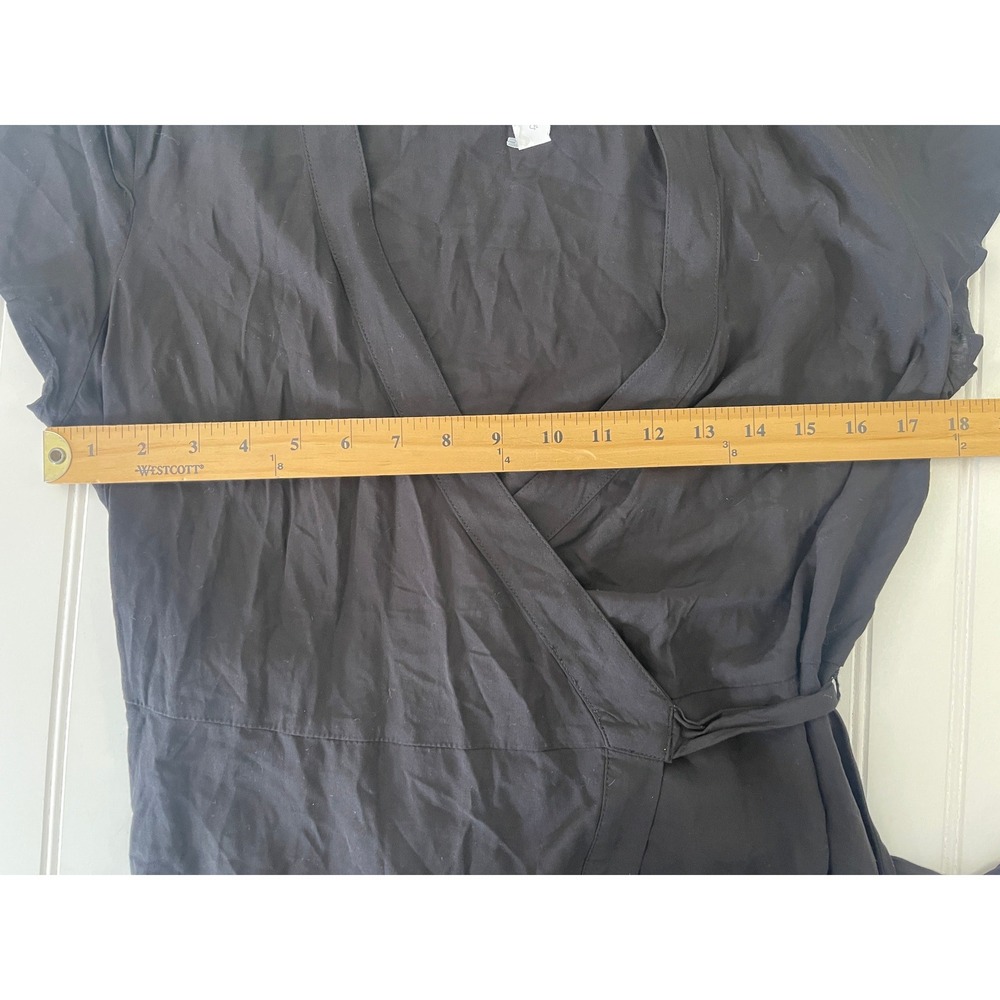 NWT Old Navy Womens Black Rayon Short Sleeve Wrap Mini Dress Size Small - Picture 6 of 7